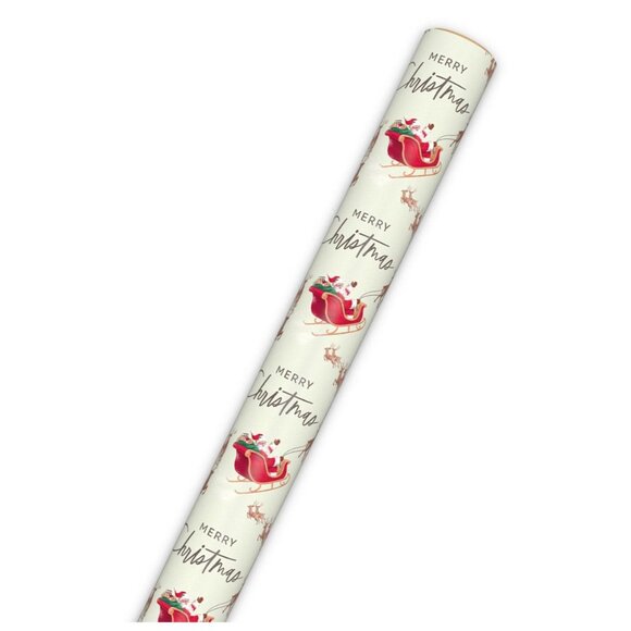 Hallmark Christmas Wrapping Paper Santa in Sled Roll 35 sq ft Holiday Gift - Picture 4 of 6